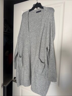 Marks & Spencer Light Gray Open-Front Cardigan with Pockets